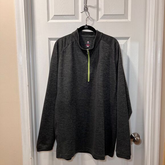 Bolls Golf Quarter-Zip Pullover Performance Heather Gray Neon Zip-SZ XXL‎ - Picture 1 of 6